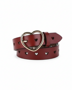 Crimson Charm Leather Belt
