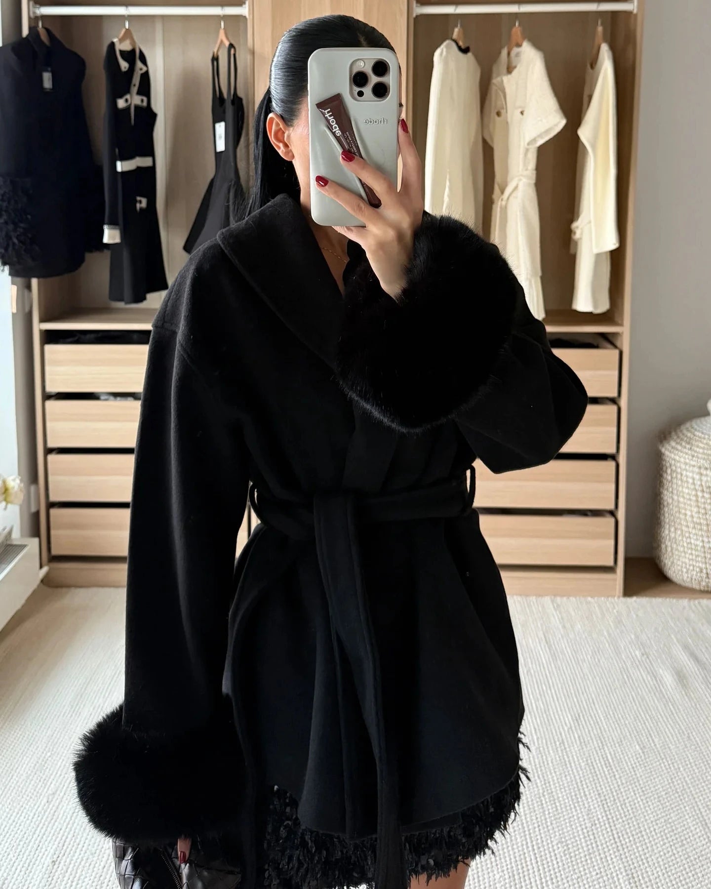 Paris Fur Dream Coat - Black