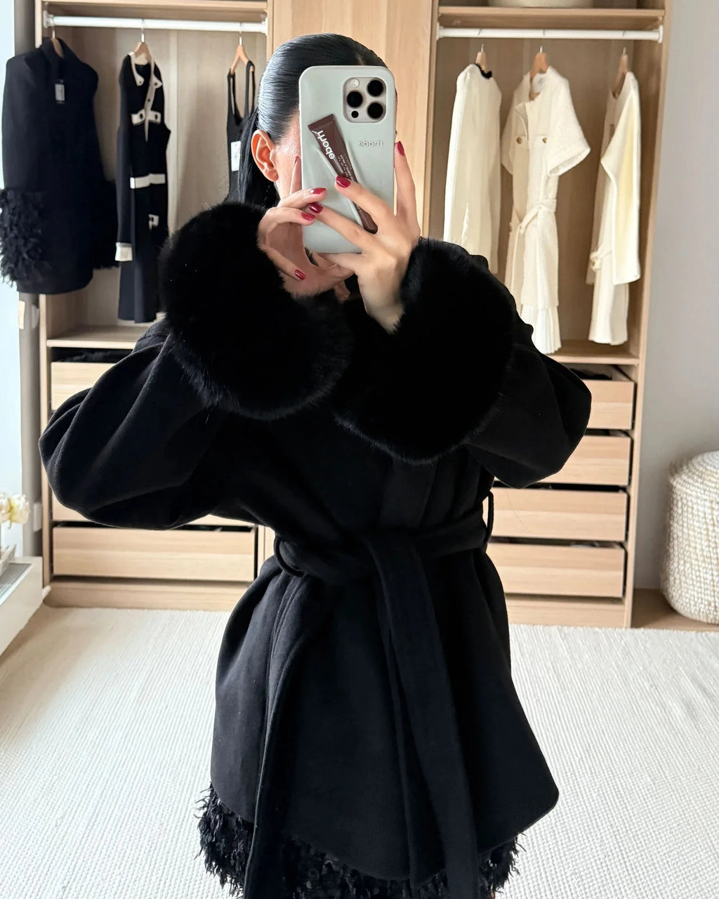 Paris Fur Dream Coat - Black