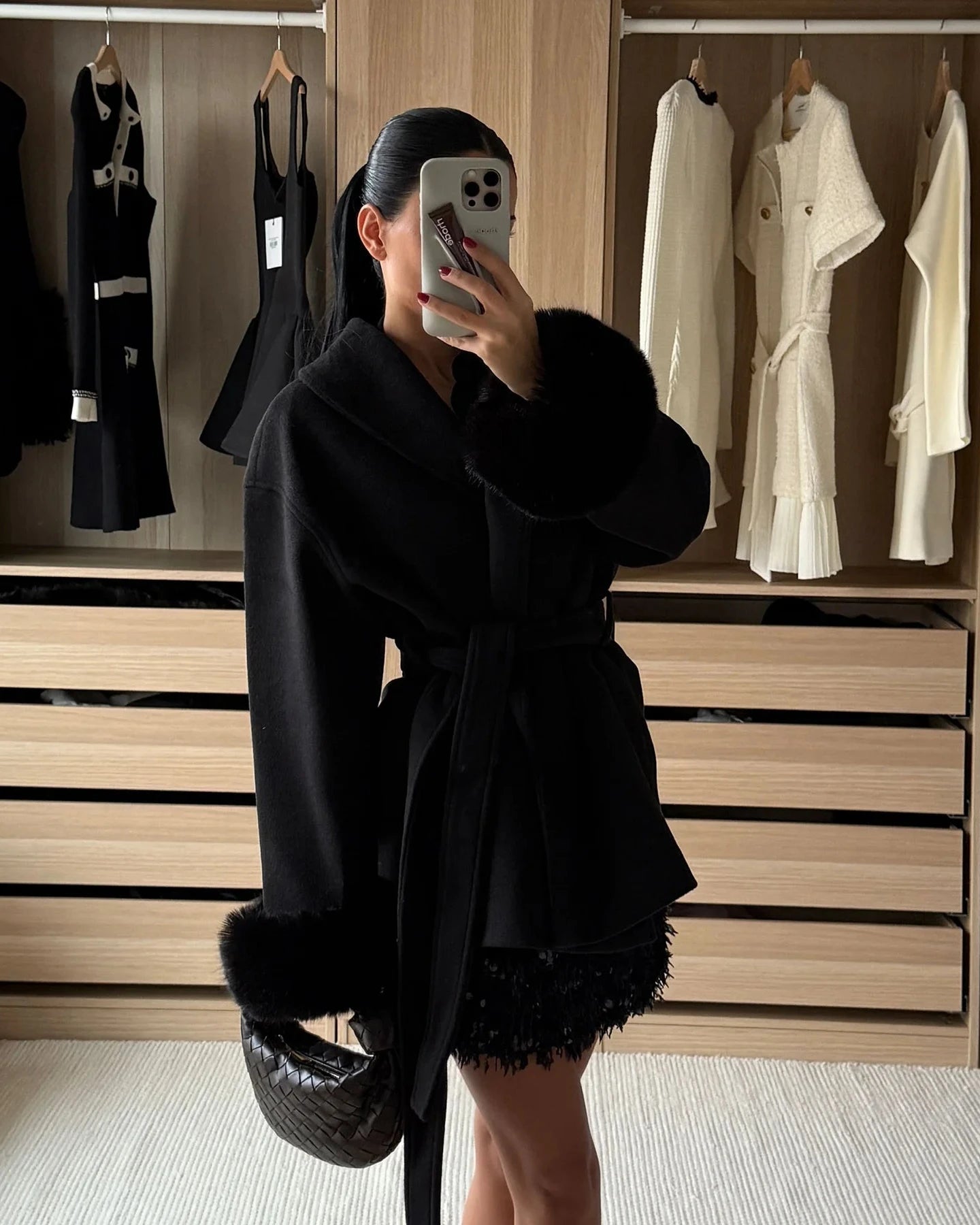 Paris Fur Dream Coat - Black